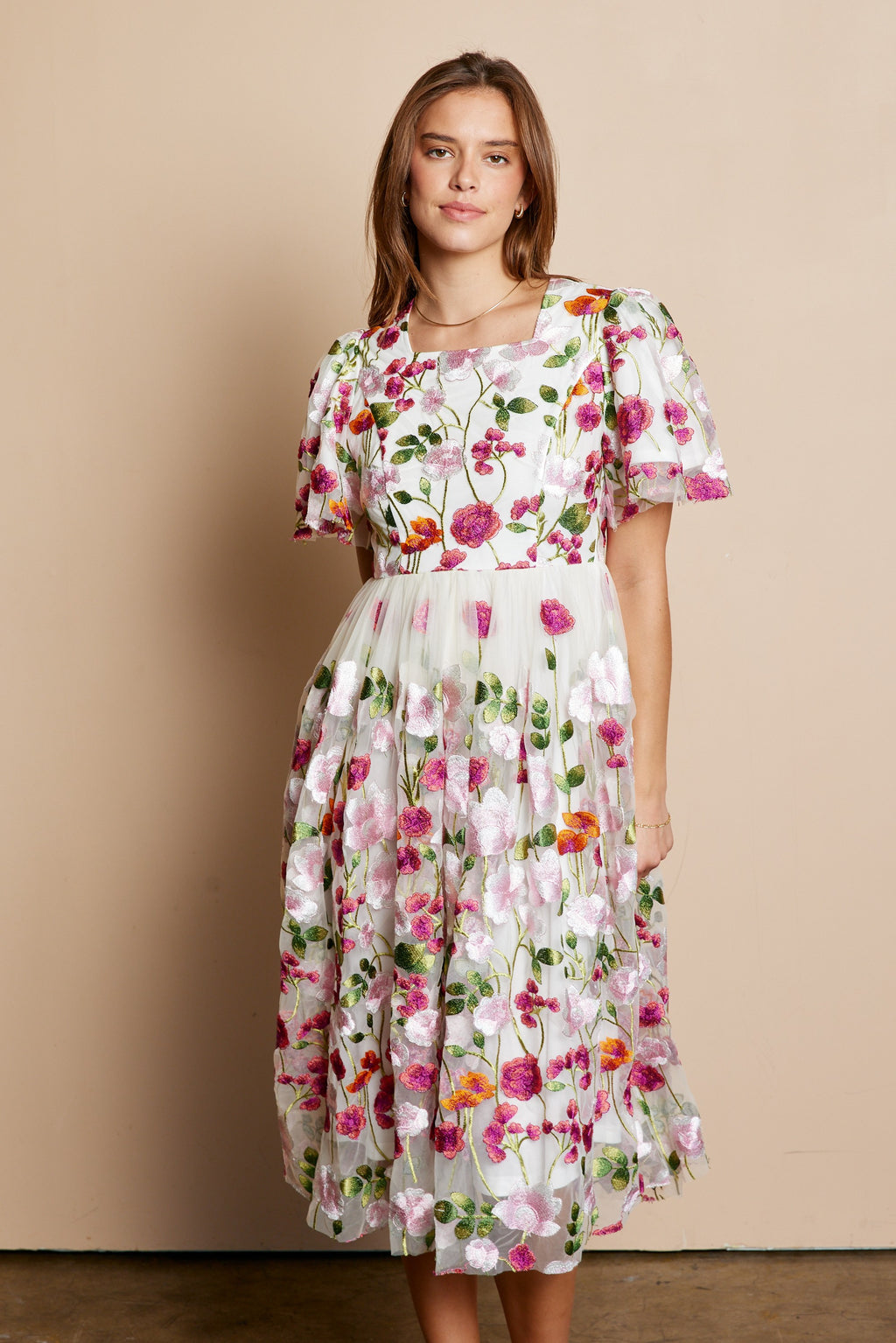 Pippa Embroidered Modest Midi
