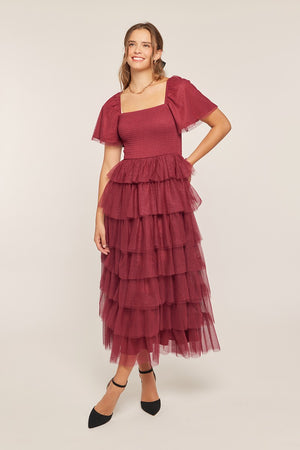 Alicia Modest Midi in Wine