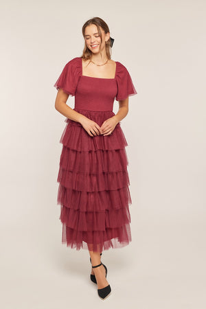 Alicia Modest Midi in Wine