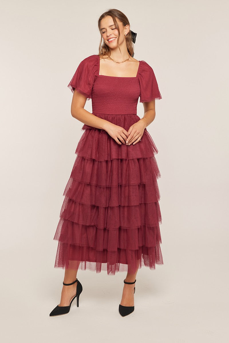 Alicia Modest Midi in Wine