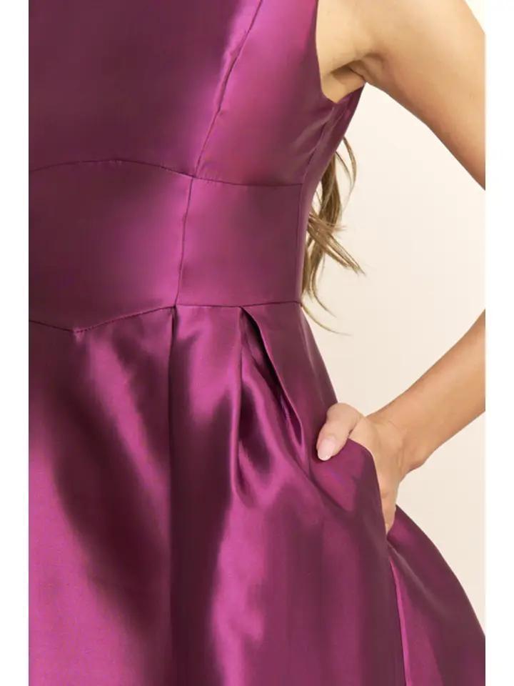 Latisha Bateau Midi in Plum