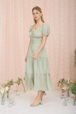 Afton Modest Midi in Light Olive