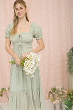 Afton Modest Midi in Light Olive