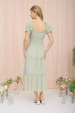 Afton Modest Midi in Light Olive