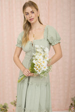 Afton Modest Midi in Light Olive