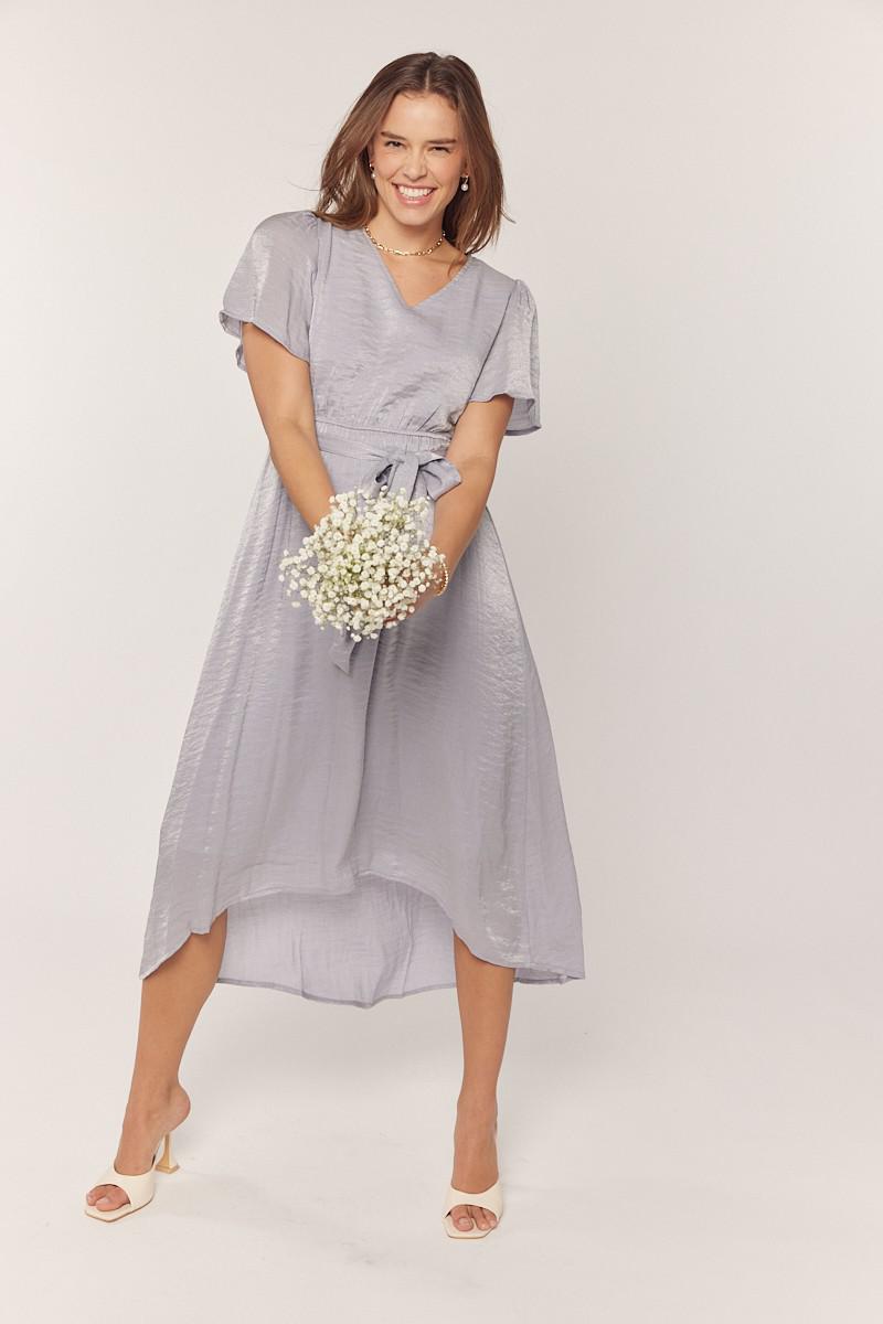 Glimmer Modest Midi in Dusty Blue