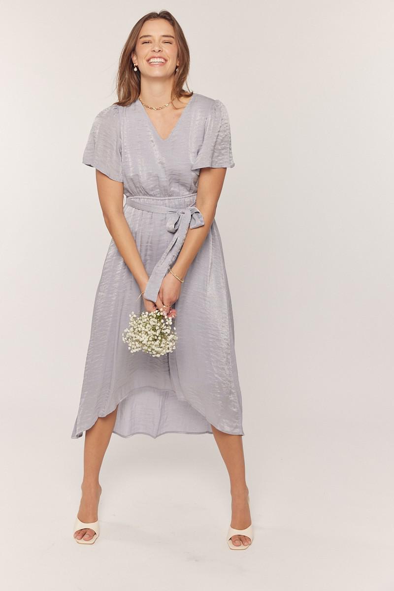 Glimmer Modest Midi in Dusty Blue