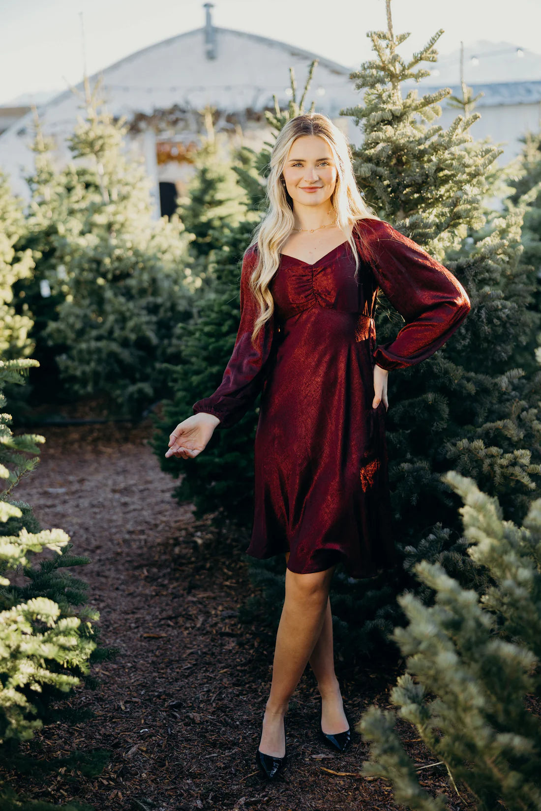 The Nellie Dress in Burgundy