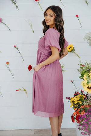 Raquel Modest Midi in Mystic Lilac