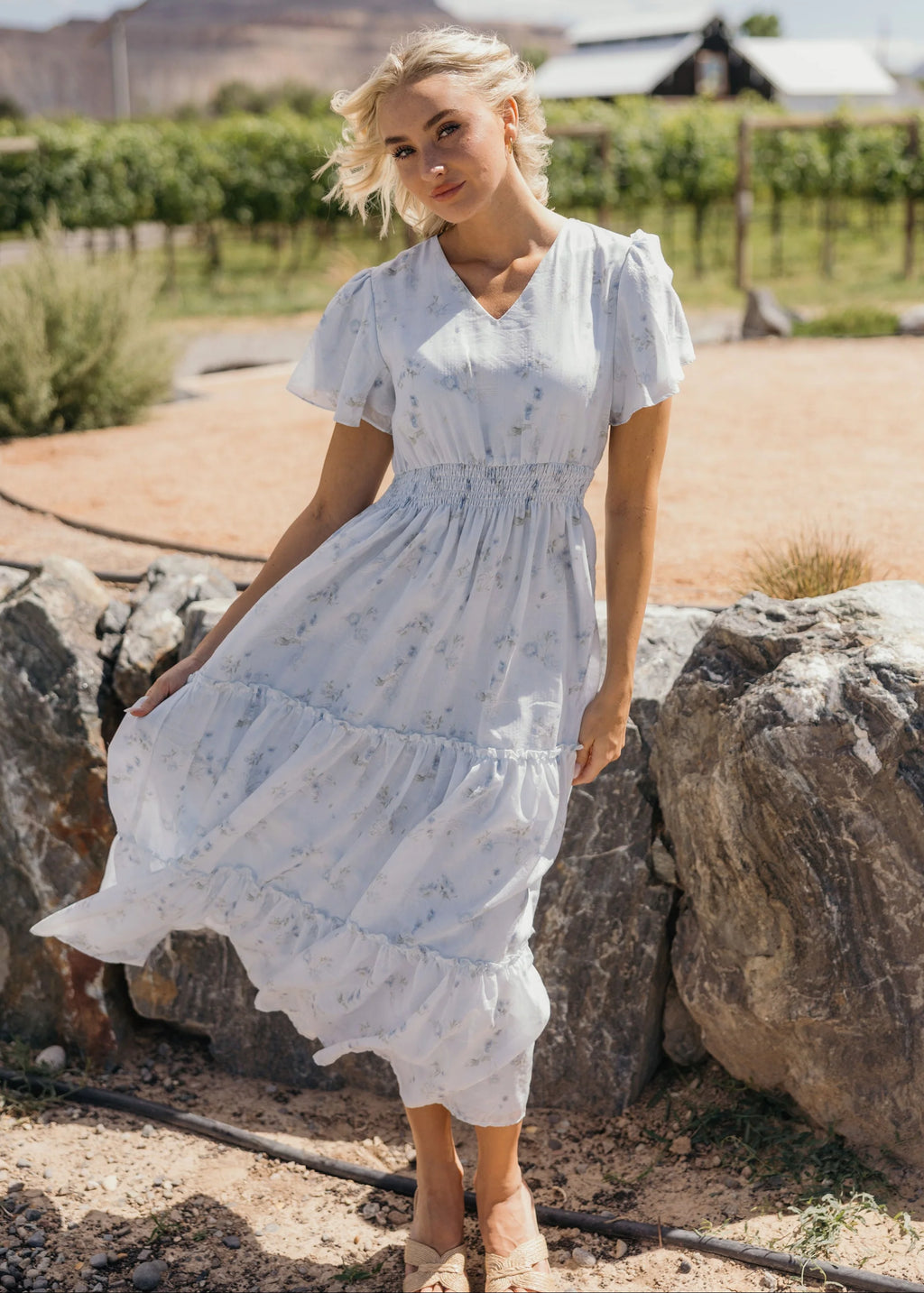 Eden Modest Maxi in Whimsical Petal