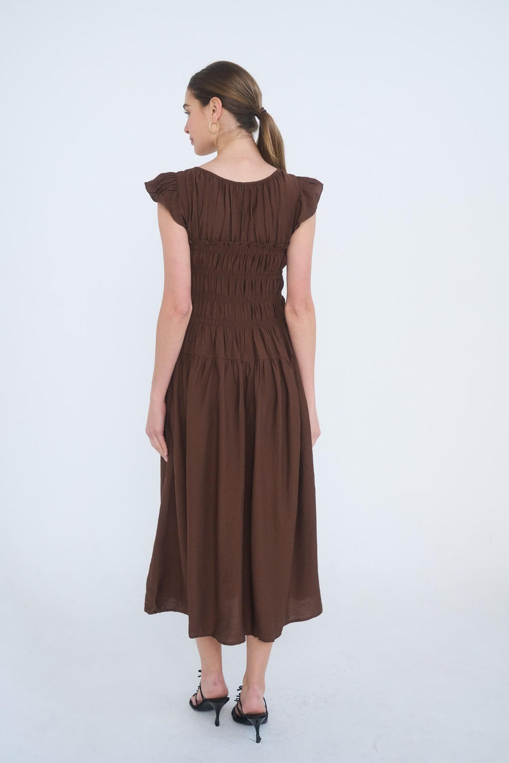 Kelani Modest Midi in Chocolate