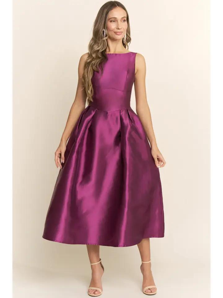 Latisha Bateau Midi in Plum