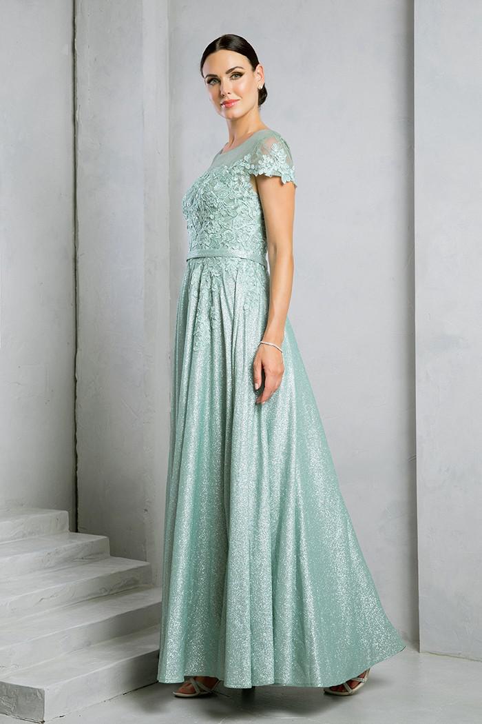 Calliope Modest Prom Dress in Sage
