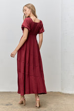 Darcy Modest Midi in Burgundy