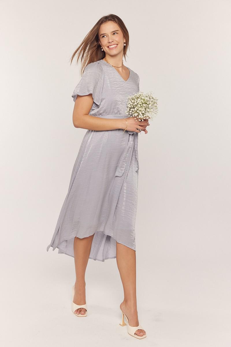 Glimmer Modest Midi in Dusty Blue