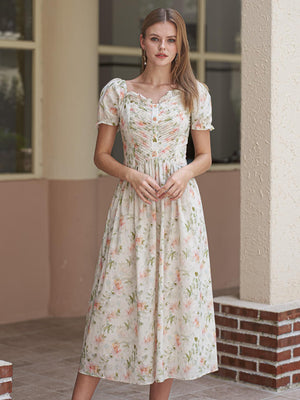 Lenore Modest Midi in Cream