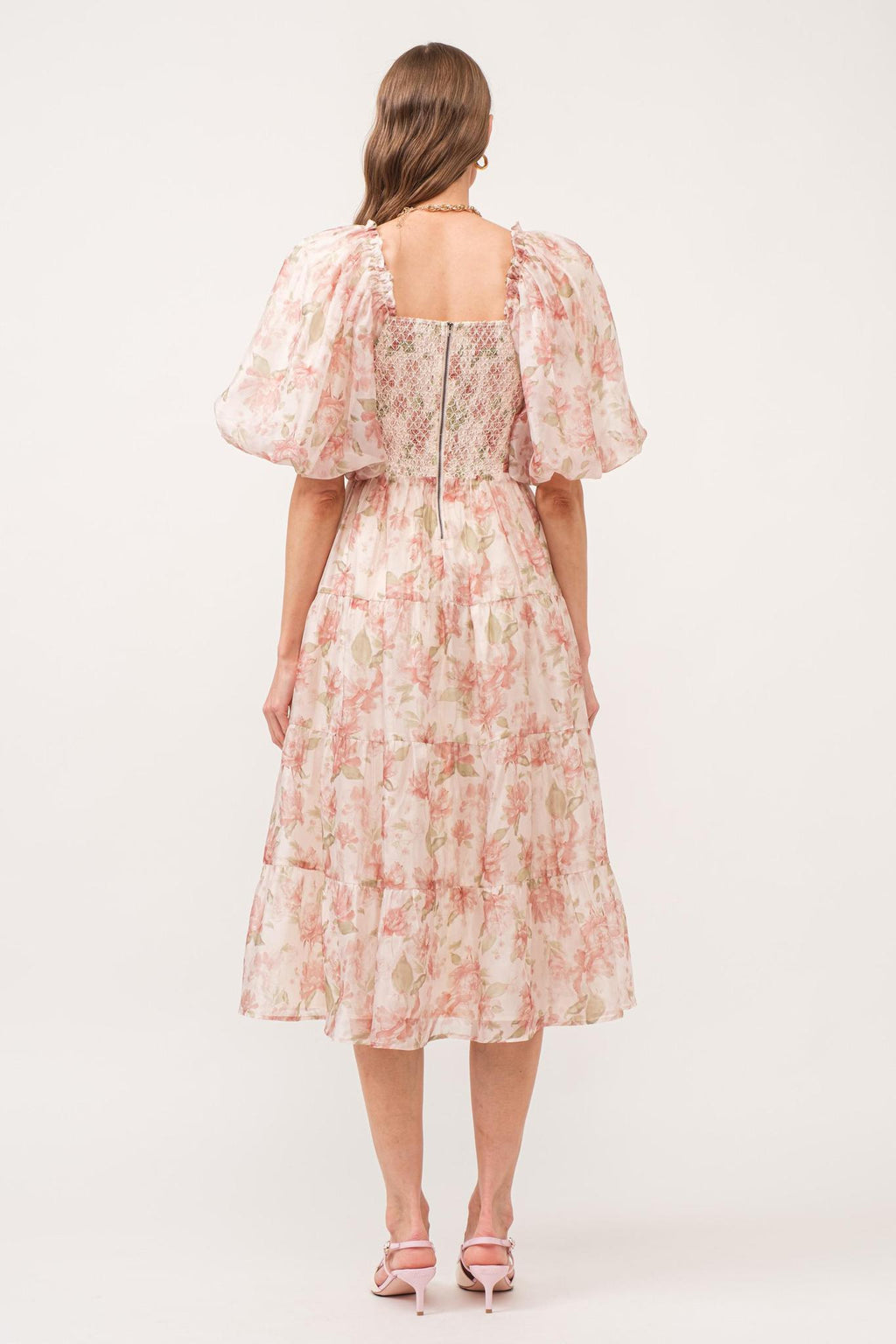 Margot Modest Midi in Peach