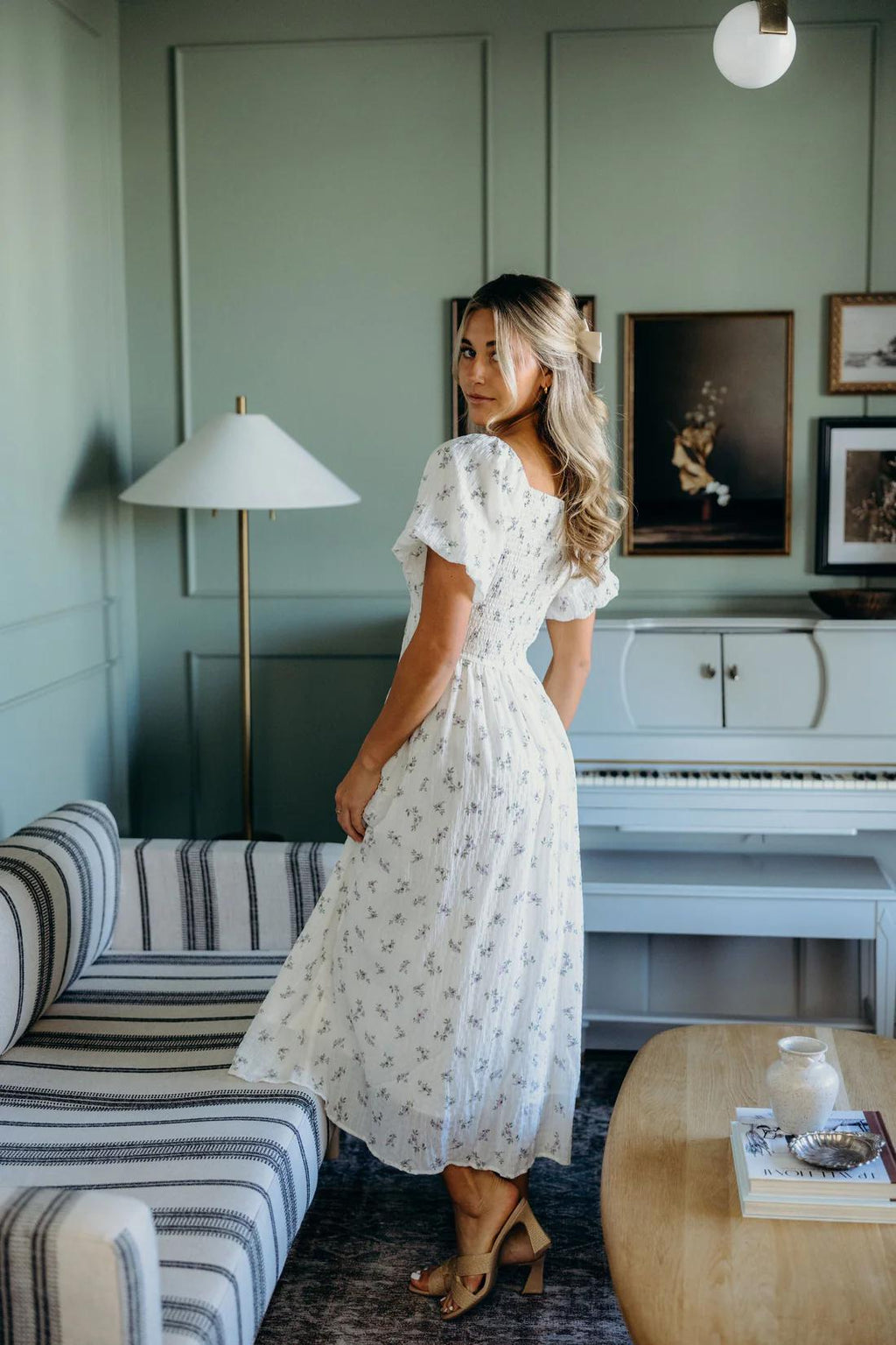 Miley Modest Midi in Bits of Lavender – A Closet Full of Dresses