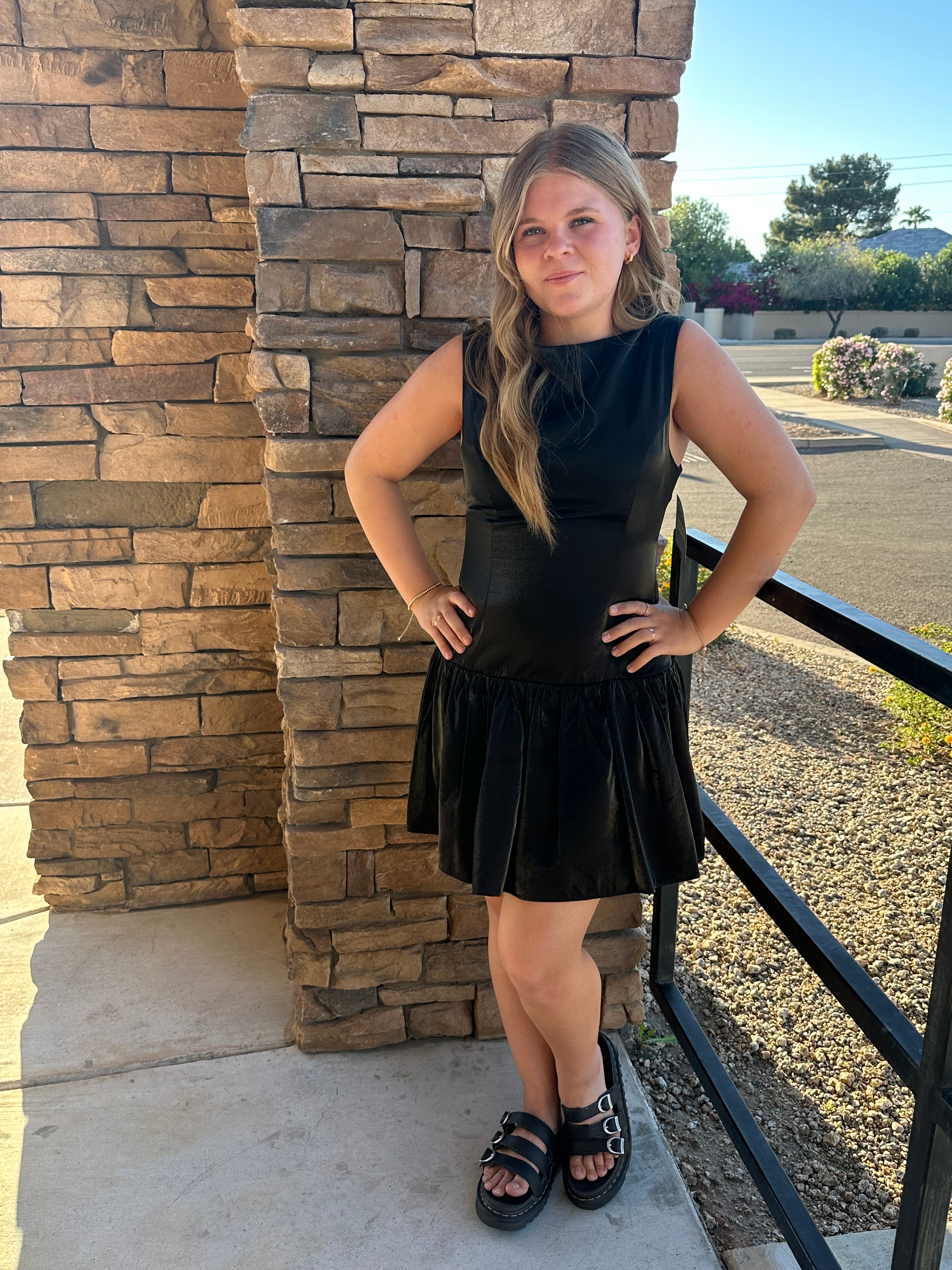 modest black mini dress Modest Little Black Short Homecoming Dress With Sleeves - $59.4792 #S1697