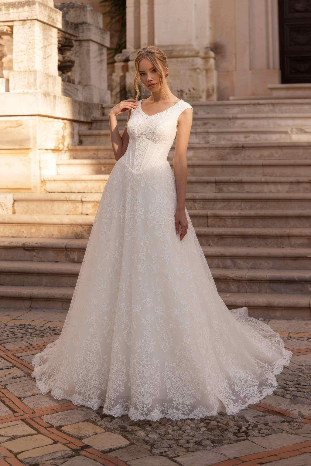 8436 Modest Wedding Dress