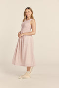 Susannah Modest Midi in Ivory/Blush