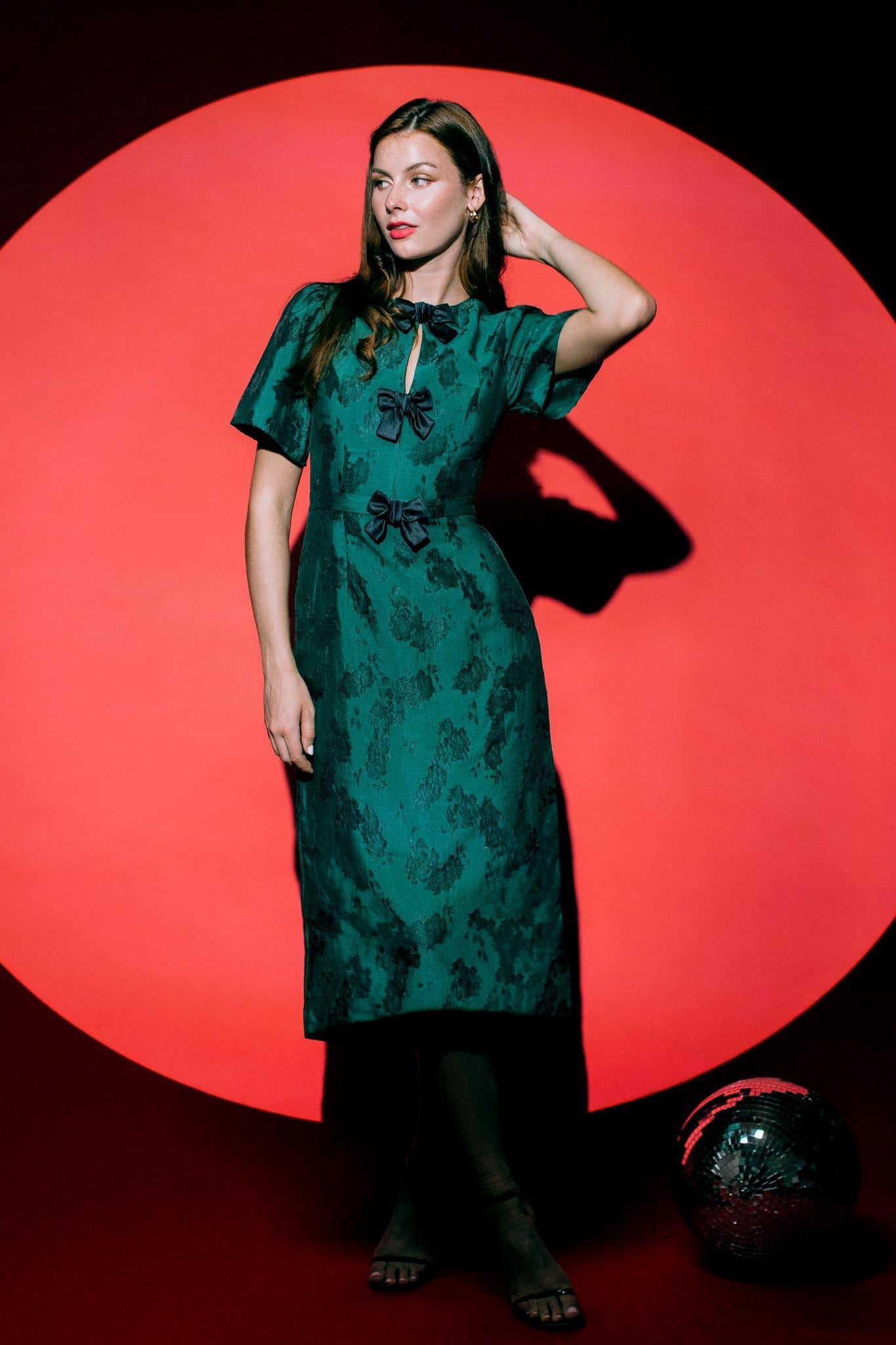 Selena Modest Midi in Green Large Selena Modest Midi in Green Large