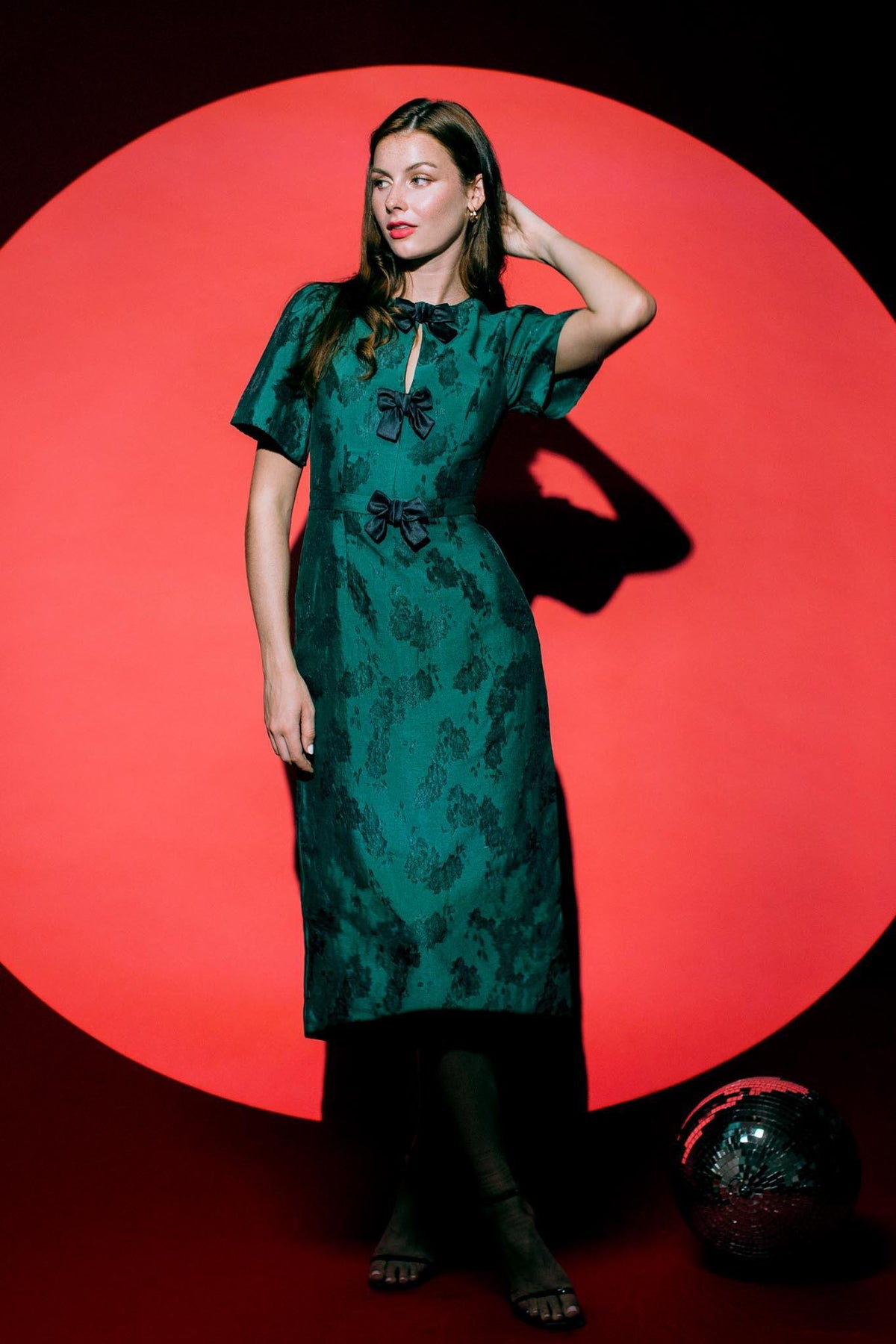 selena dress green Modest Midi in Oaklynn