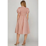 Hillary Modest Midi in Rose