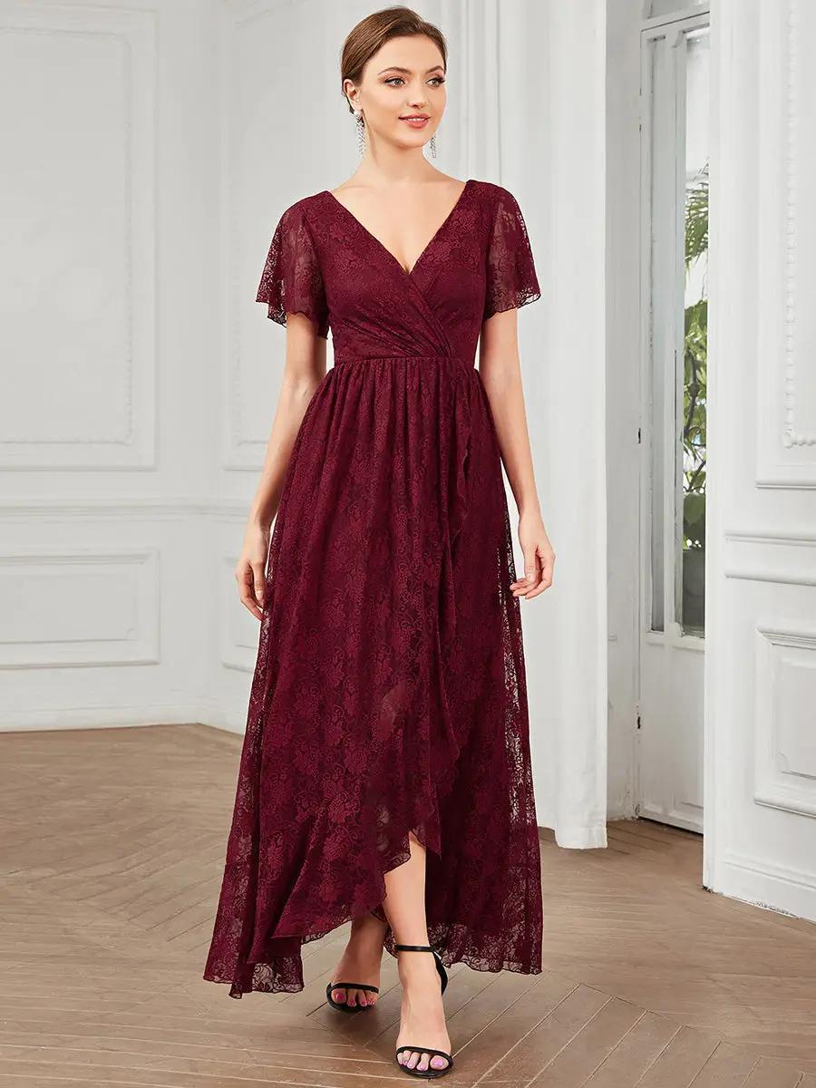 Elodie Modest Maxi in Burgundy