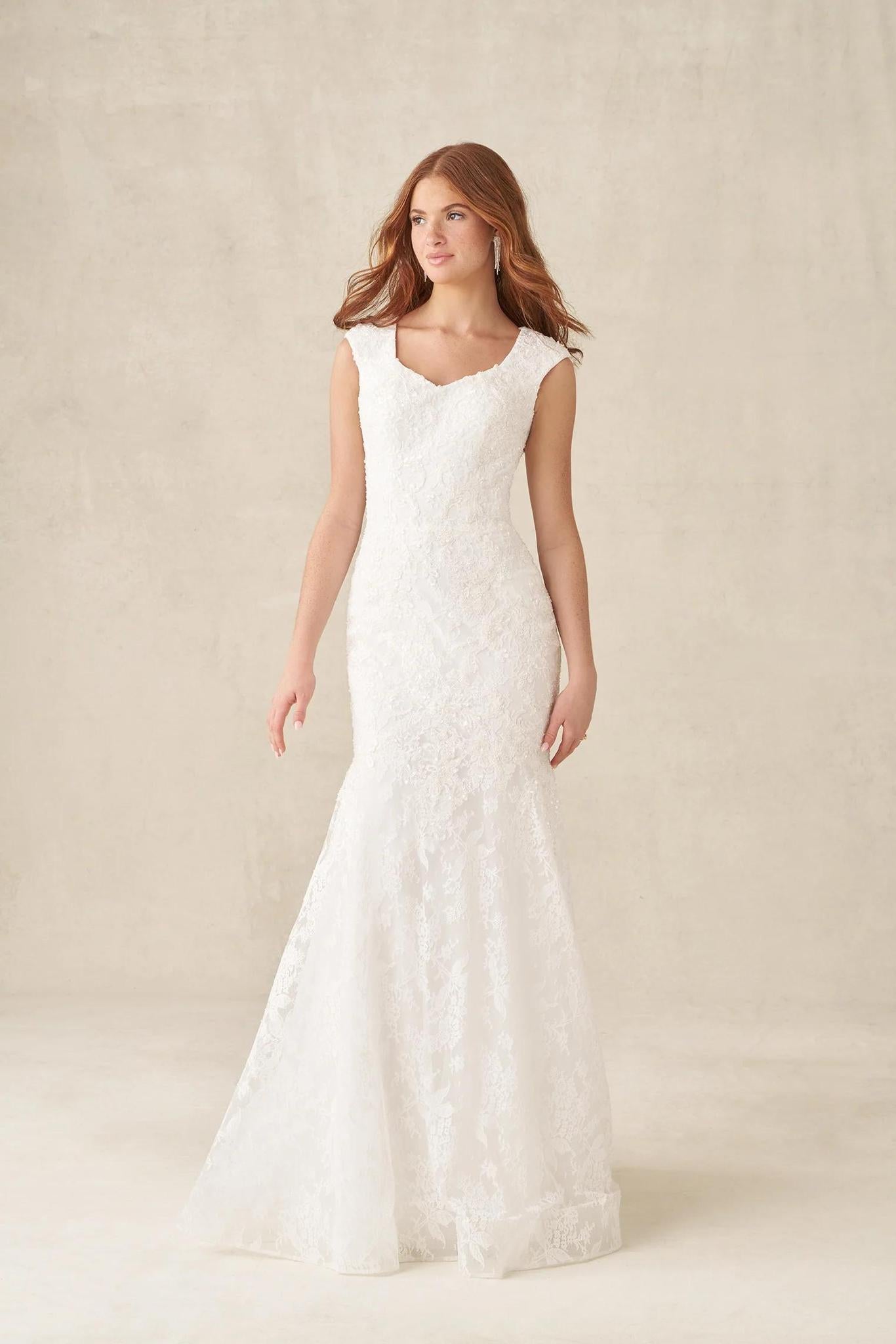 M784 NC Modest Wedding Dress