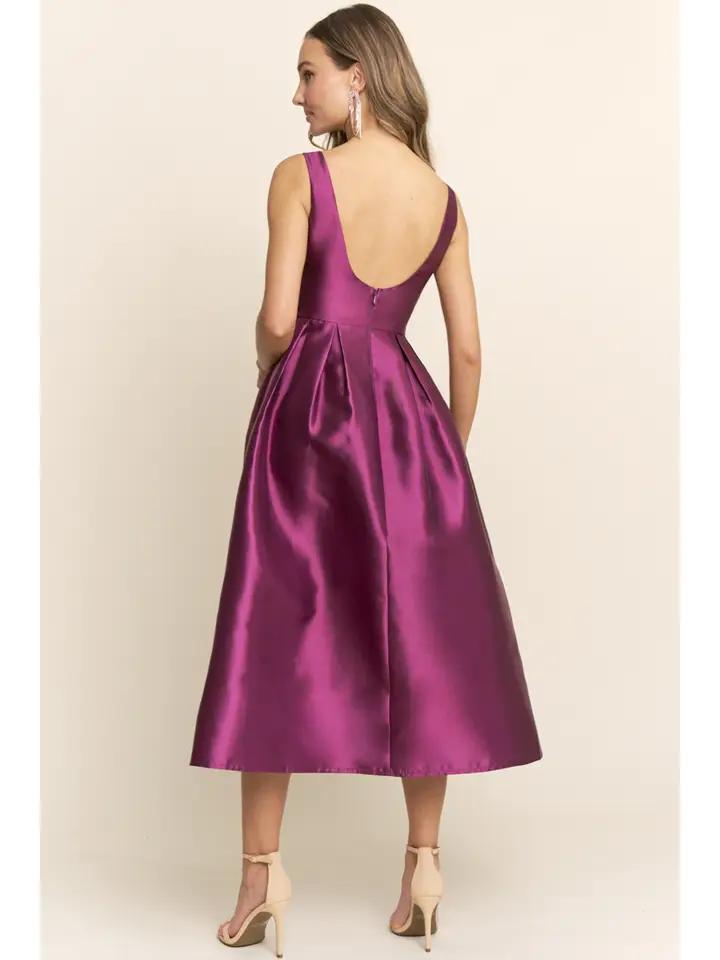 Latisha Bateau Midi in Plum