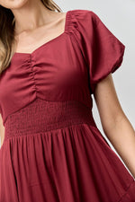 Darcy Modest Midi in Burgundy