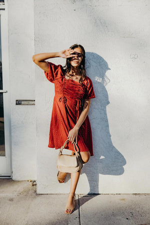 Saylor Modest Dress in Berrywood