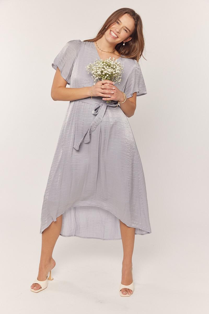 Glimmer Modest Midi in Dusty Blue