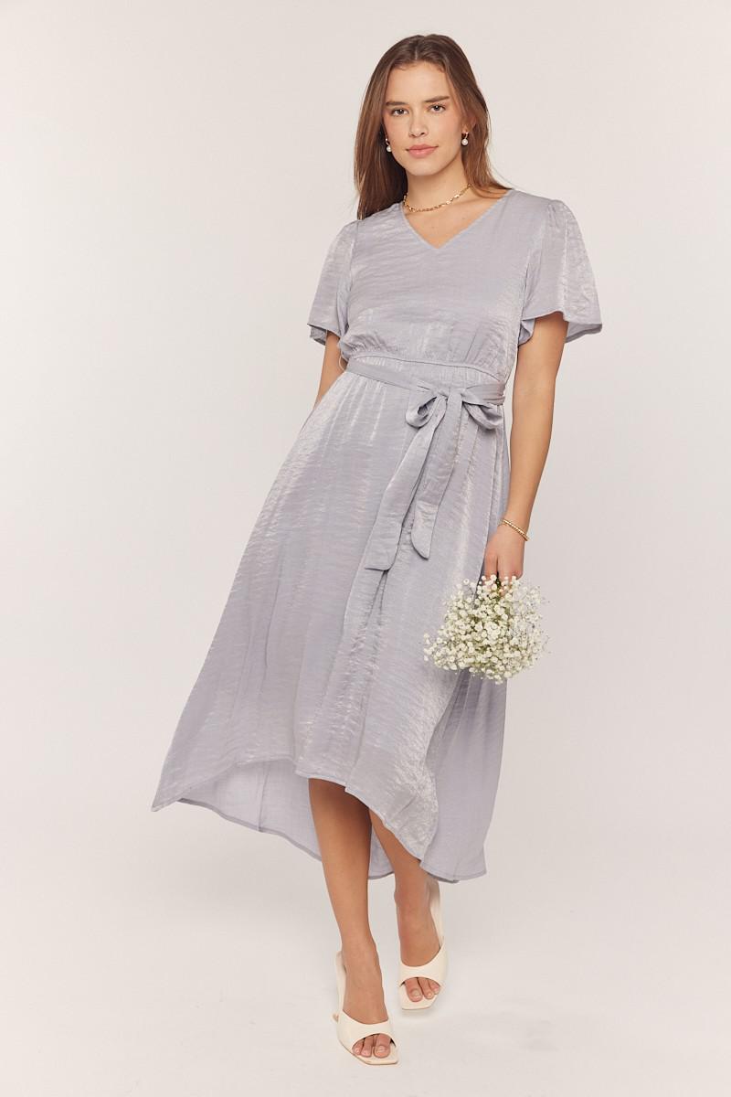 Glimmer Modest Midi in Dusty Blue