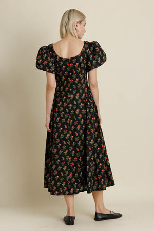 Roseann Modest Midi Dress in Black