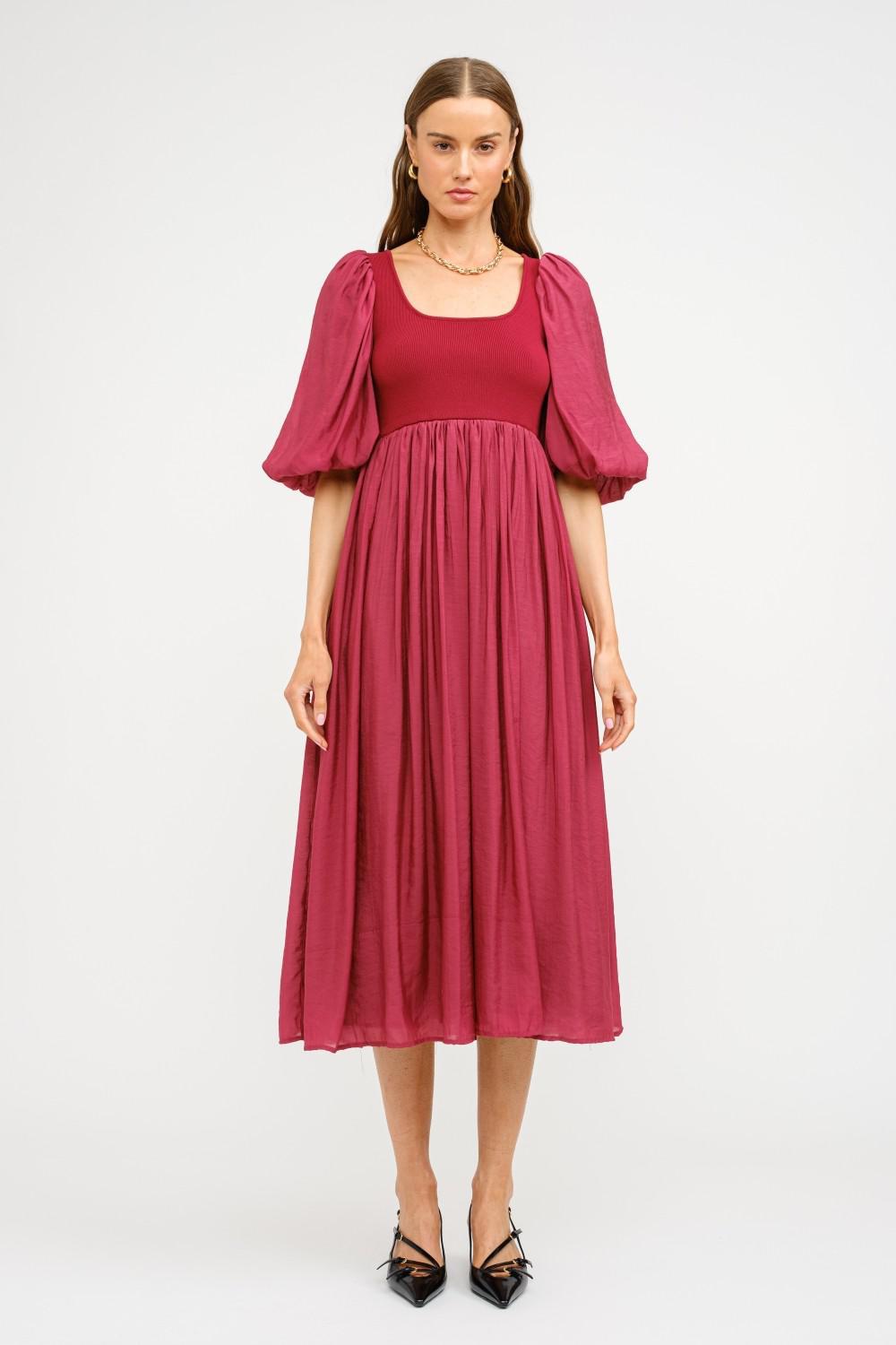 Jaden Modest Midi in Burgundy