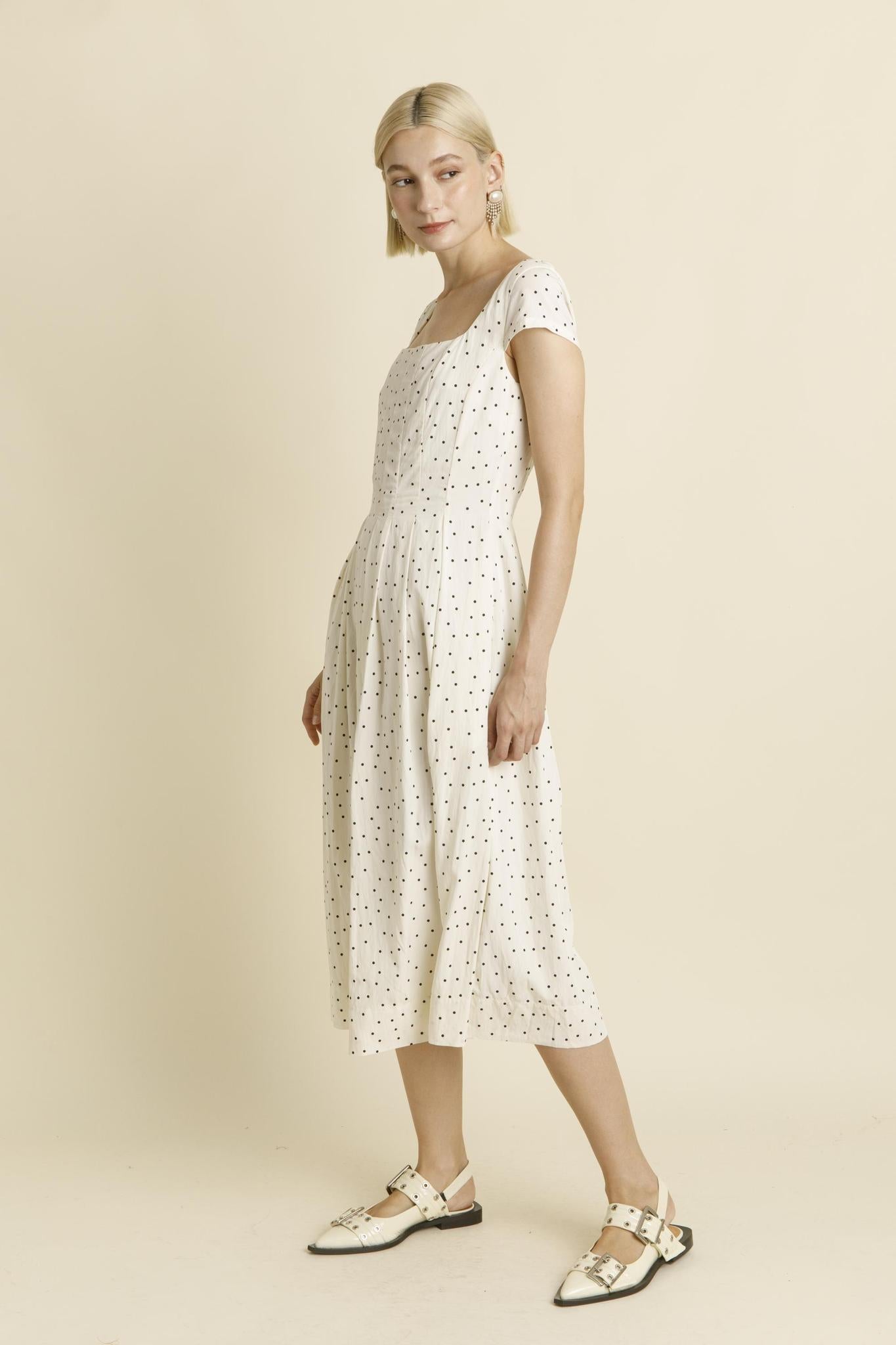 Taiya Modest Midi in Ivory