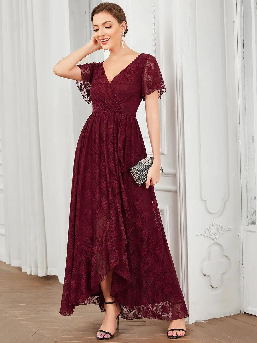 Elodie Modest Maxi in Burgundy