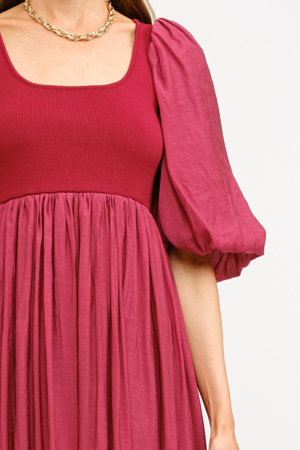 Jaden Modest Midi in Burgundy