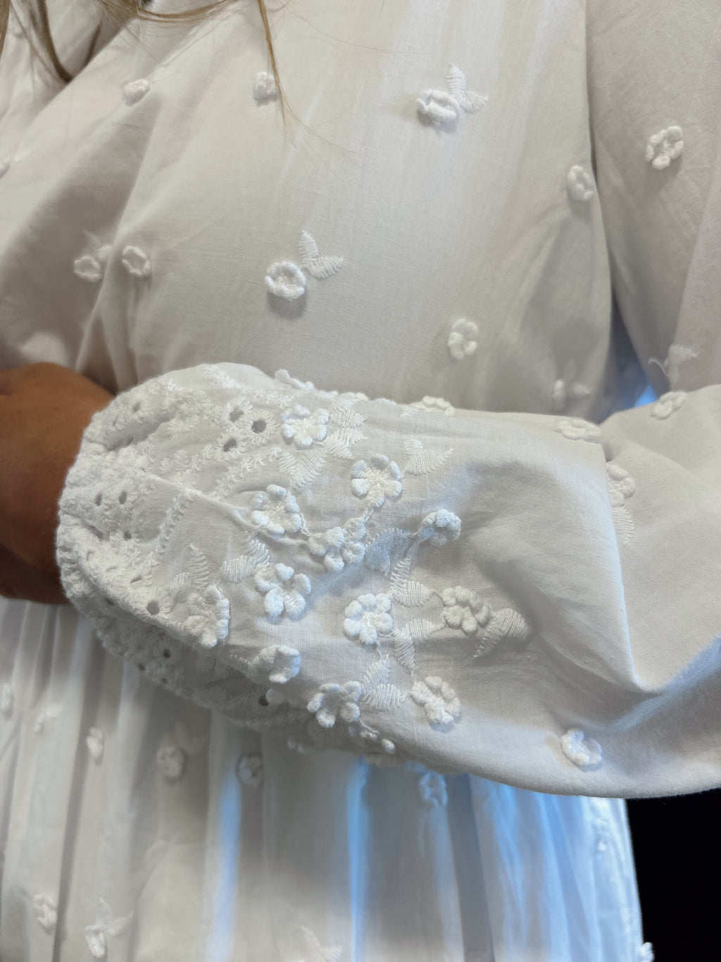 Marigold Modest Temple Dress in White