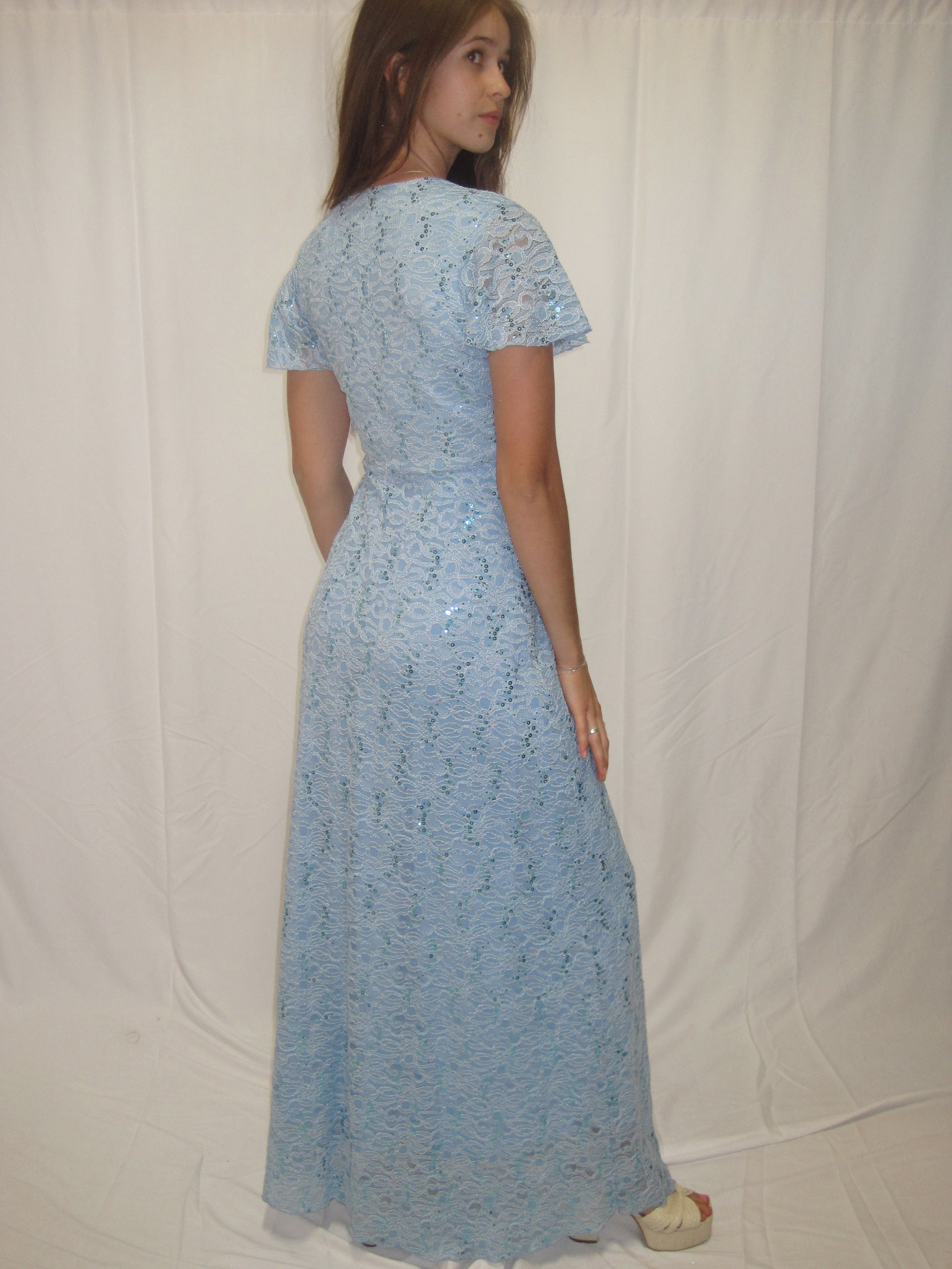 Kendall Flutter Sleeve Prom Dress