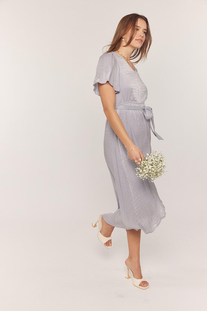Glimmer Modest Midi in Dusty Blue