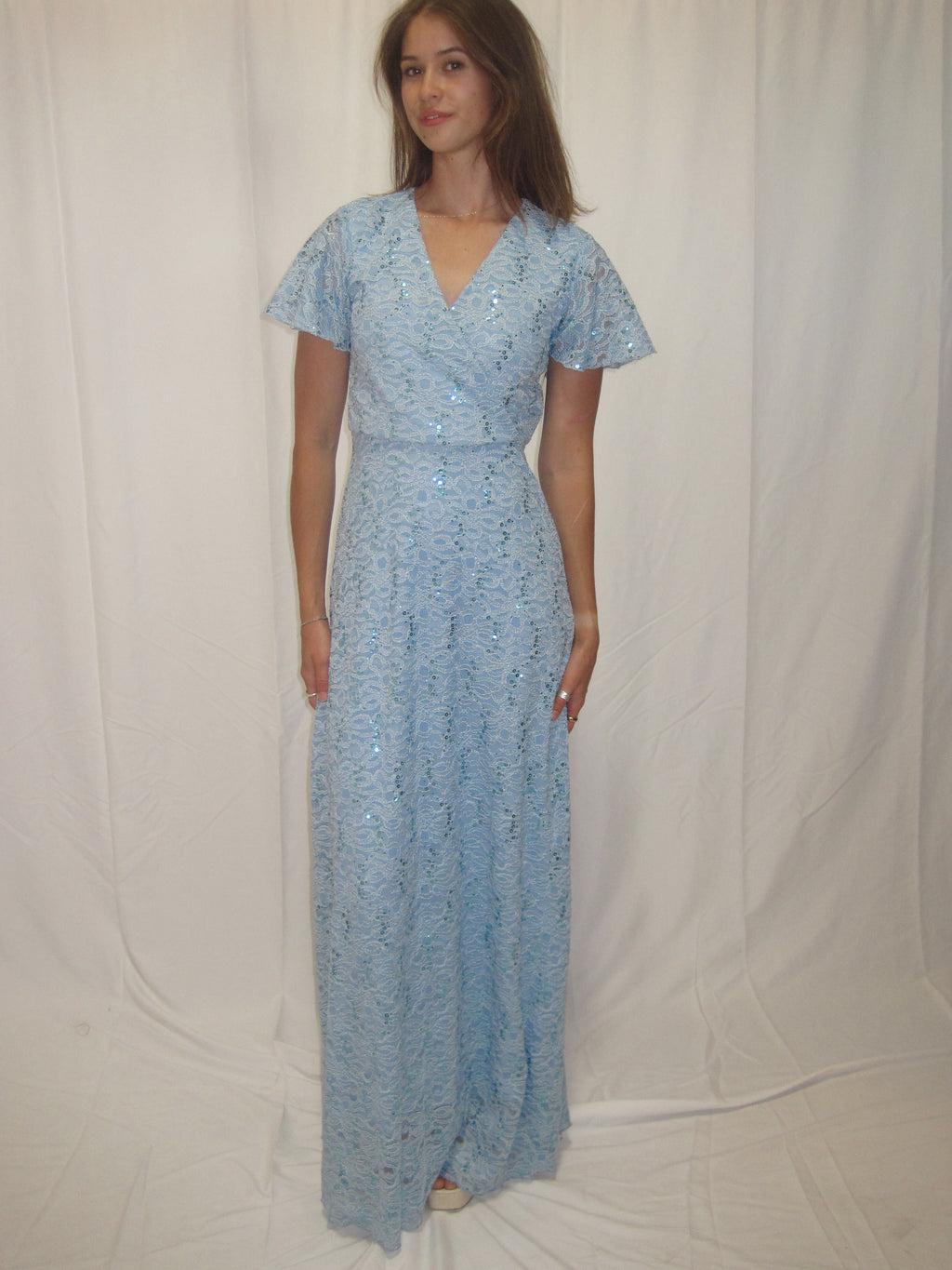 Kendall Flutter Sleeve Prom Dress