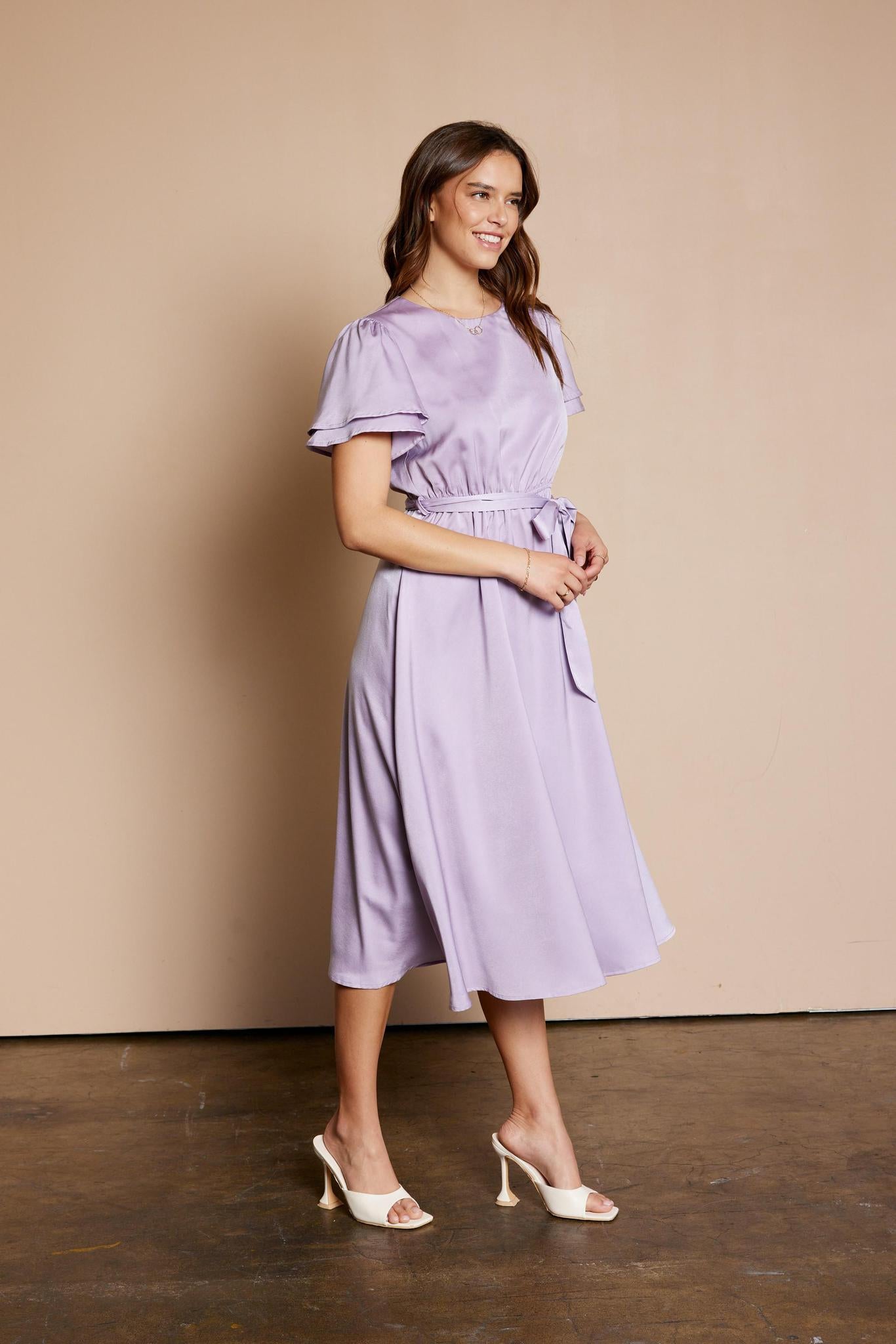 August Modest Midi in Dusty Lavender Large