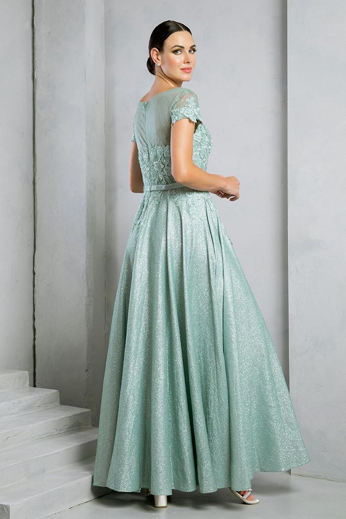 Calliope Modest Prom Dress in Sage