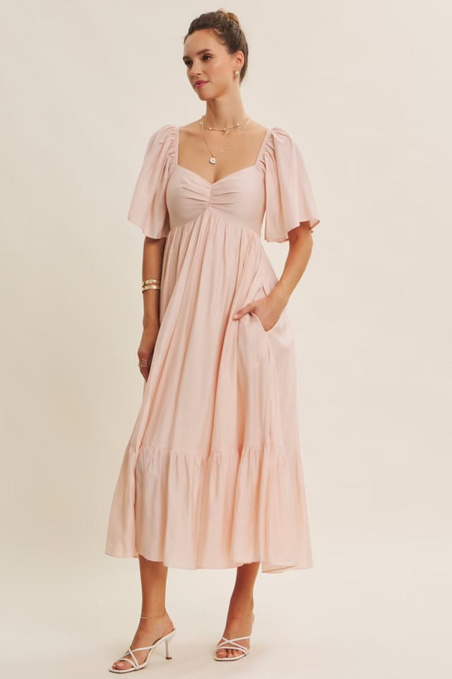 Ashlyn Modest Midi in Ice Pink