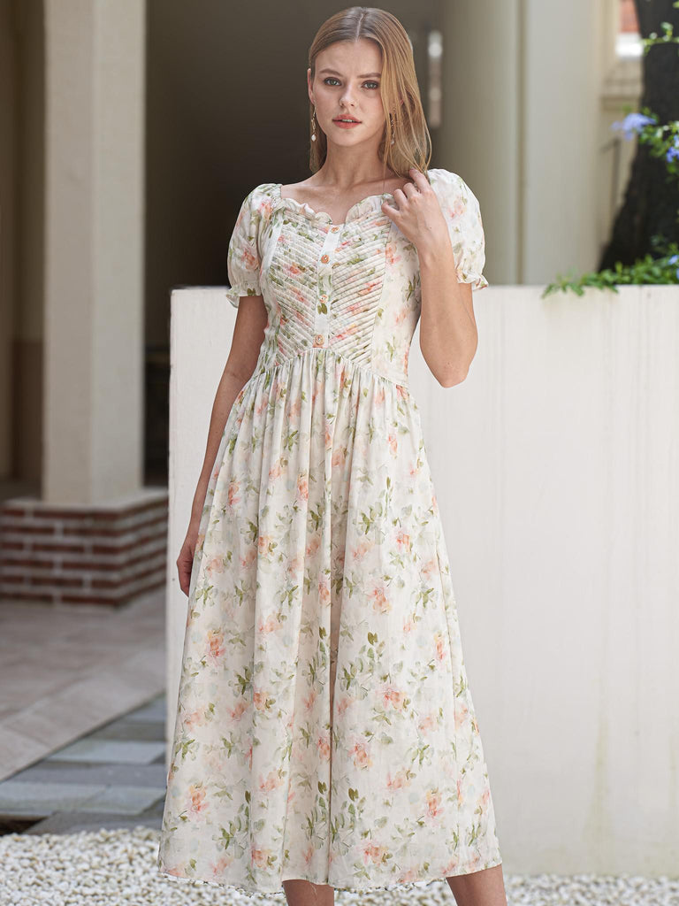 Lenore Modest Midi in Cream – A Closet Full of Dresses