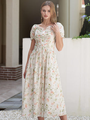 Lenore Modest Midi in Cream