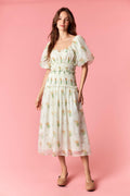 Kelly Modest Midi in Ivory/Yellow